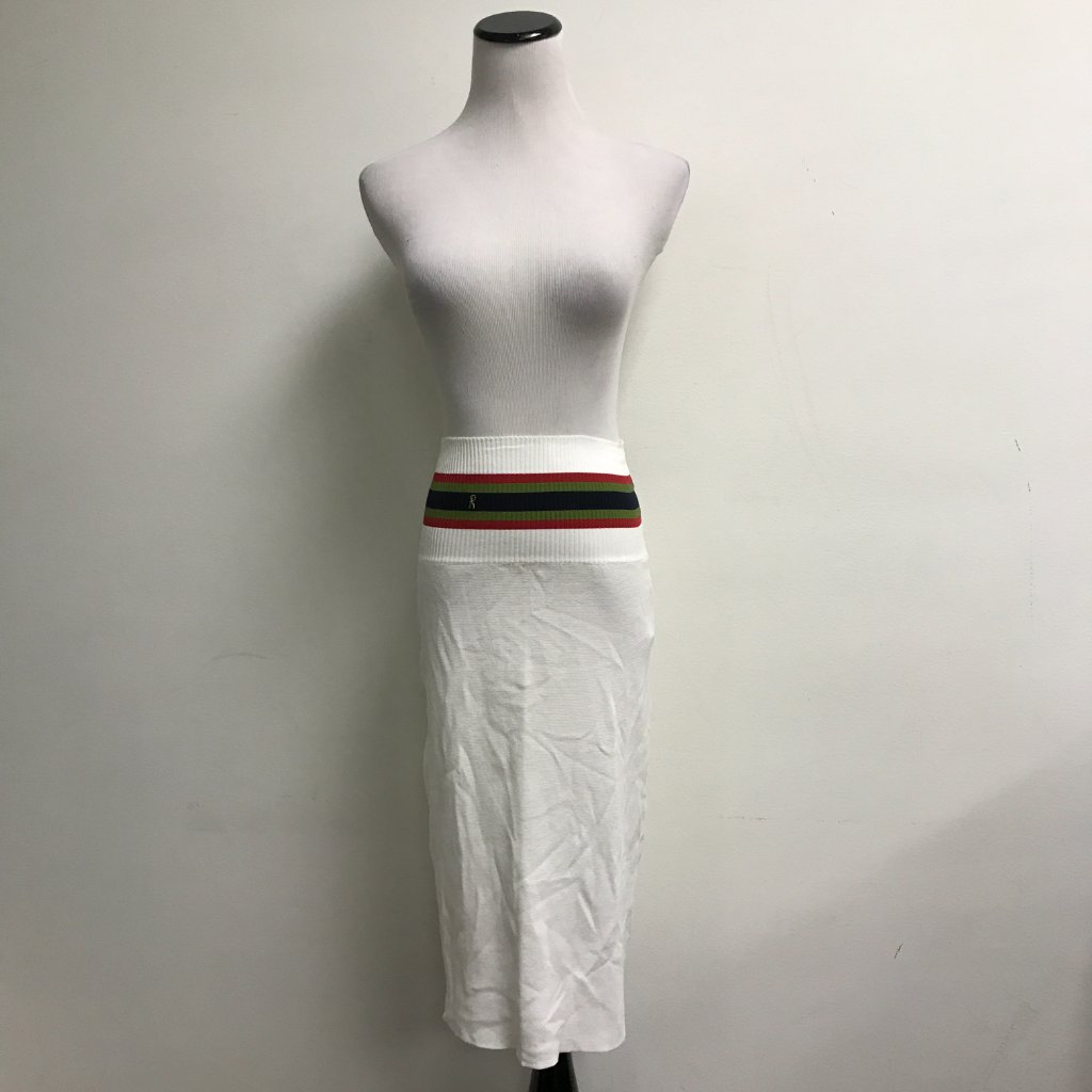 Roberta Di Camerino White Knit Midi Skirt Red Green I40 Italy Vintage New S